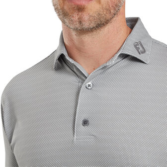 Golfpolo Heren Footjoy Octagon Print Lisle White