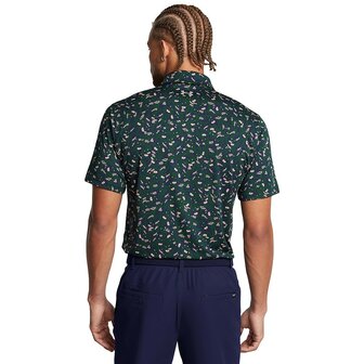 Under Armour Hommes Playoff Golfpolo 3.0 Printed-Midnight Navy Forest Green