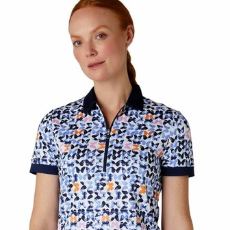 Polo de golf femme Callaway Metamorphosis Butterfly Pattern Golf Polo