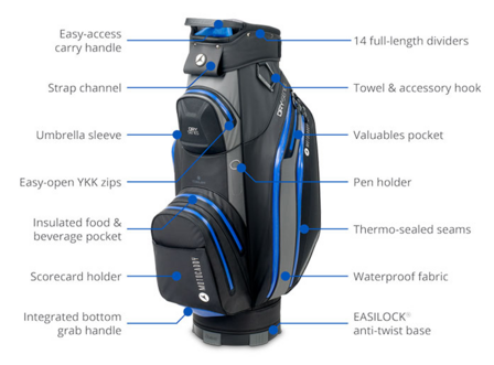 Motocaddy Cartbag Dry Series Zwart Rood