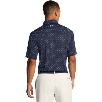 Under Armour Heren Playoff Golfpolo 3.0 Printed-Midnight Navy White Steel