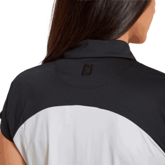 Dames Golf Polo Footjoy Cap Sleeve Bloc Nayy Wit 