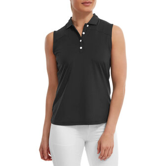 Mouwloze Dames Polo Footjoy Mesch Back Lisle Zwart