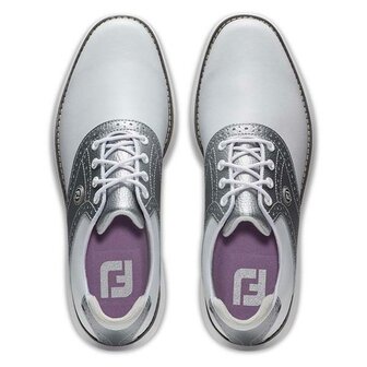 Golfschoenen Dames Footjoy Traditions Wit Zilver Spikeless