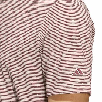 Adidas Heren Golfpolo Go To Stripe Bordeaux Beige