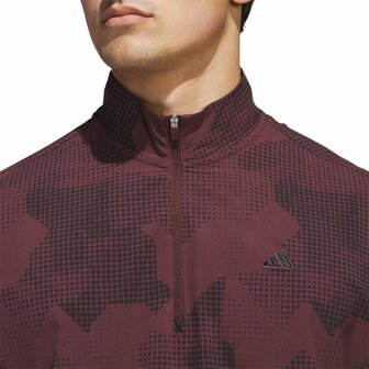 Adidas Heren Golfpullover Windbreeker Bordeaux Zwart