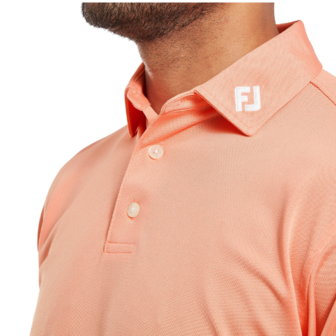 Footjoy Stretch Pique Heren Polo Shirt Solid Papaya