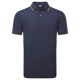 Footjoy Stretch Pique Heren Polo Shirt Navy/Taxi