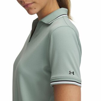 Under Armour Drive Dames Rib Polo Silica Groen