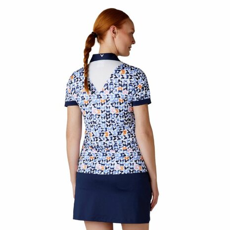 Polo de golf femme Callaway Metamorphosis Butterfly Pattern Golf Polo