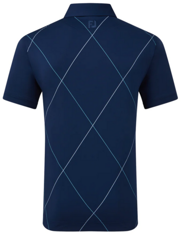 Golfpolo Heren Footjoy Raker Print Navy