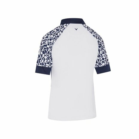 Dames Golfpolo Callaway Two-Tone Geometric Wit Navy