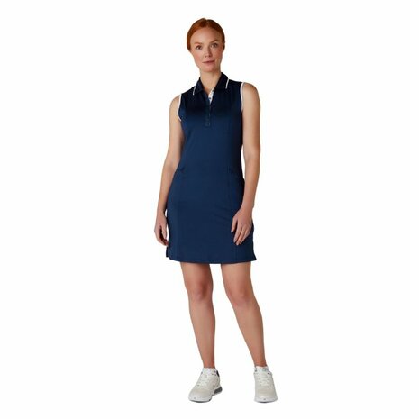 Callaway Robe de golf unie sans manches pour femme Bleu marine