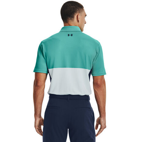 Under Armour Performance Blocked Polo-Academy Neptune Sea Mist