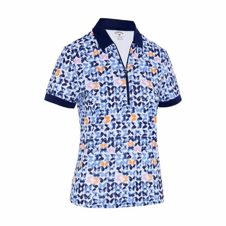 Polo de golf femme Callaway Metamorphosis Butterfly Pattern Golf Polo