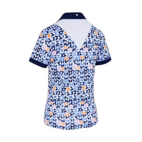 Polo de golf femme Callaway Metamorphosis Butterfly Pattern Golf Polo