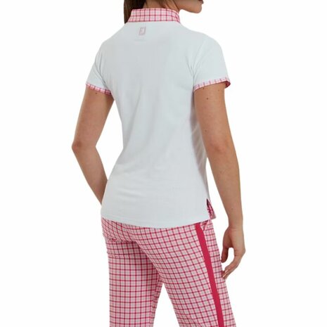 Dames Golfpolo Footjoy Gingham Trim