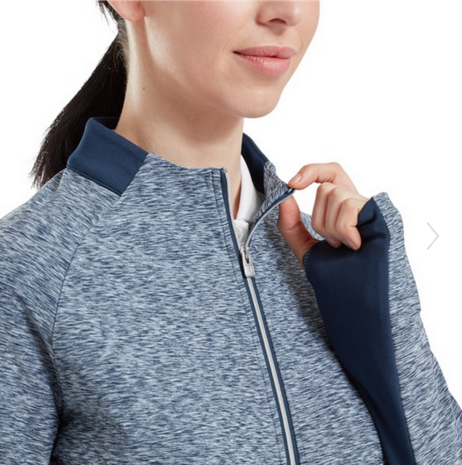 Footjoy Full Zip Dames Space Dye Thermal Midlayer Navy