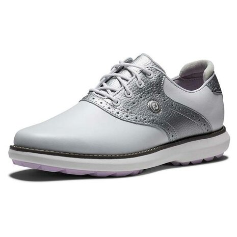 Golfschoenen Dames Footjoy Traditions Wit Zilver Spikeless