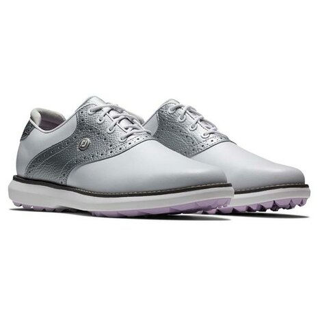 Golfschoenen Dames Footjoy Traditions Wit Zilver Spikeless