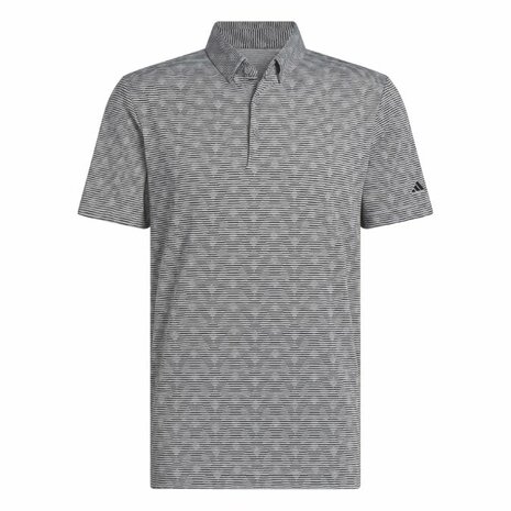 Adidas Heren Golfpolo Go To Stripe Zwart Grijs