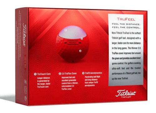 Golfballen Titleist TruFeel Mat Rood