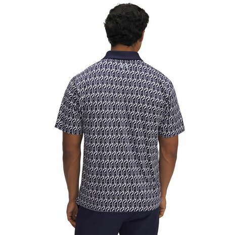 Under Armour Heren Playoff Golfpolo 3.0 Printed-Navy Wit